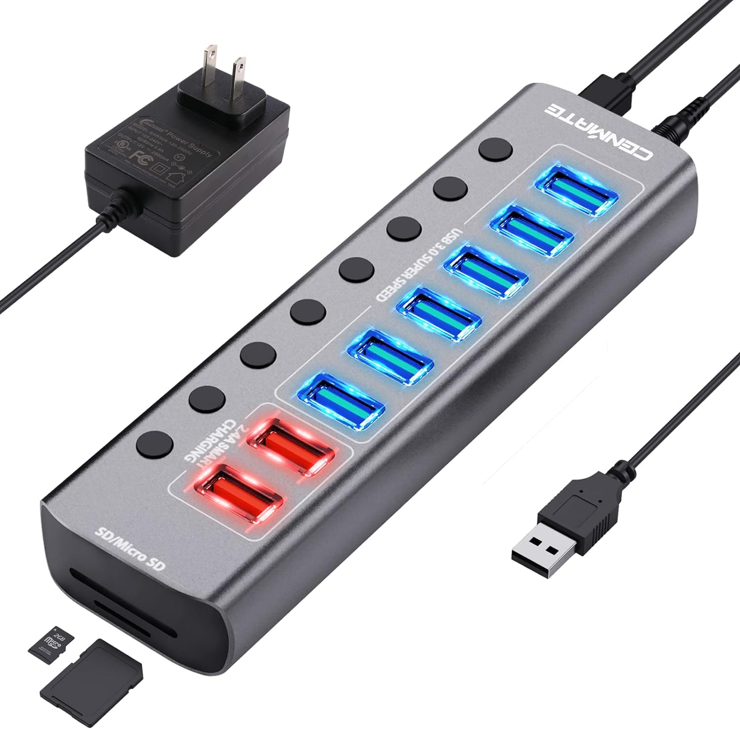 Powered 8 Ports USB 