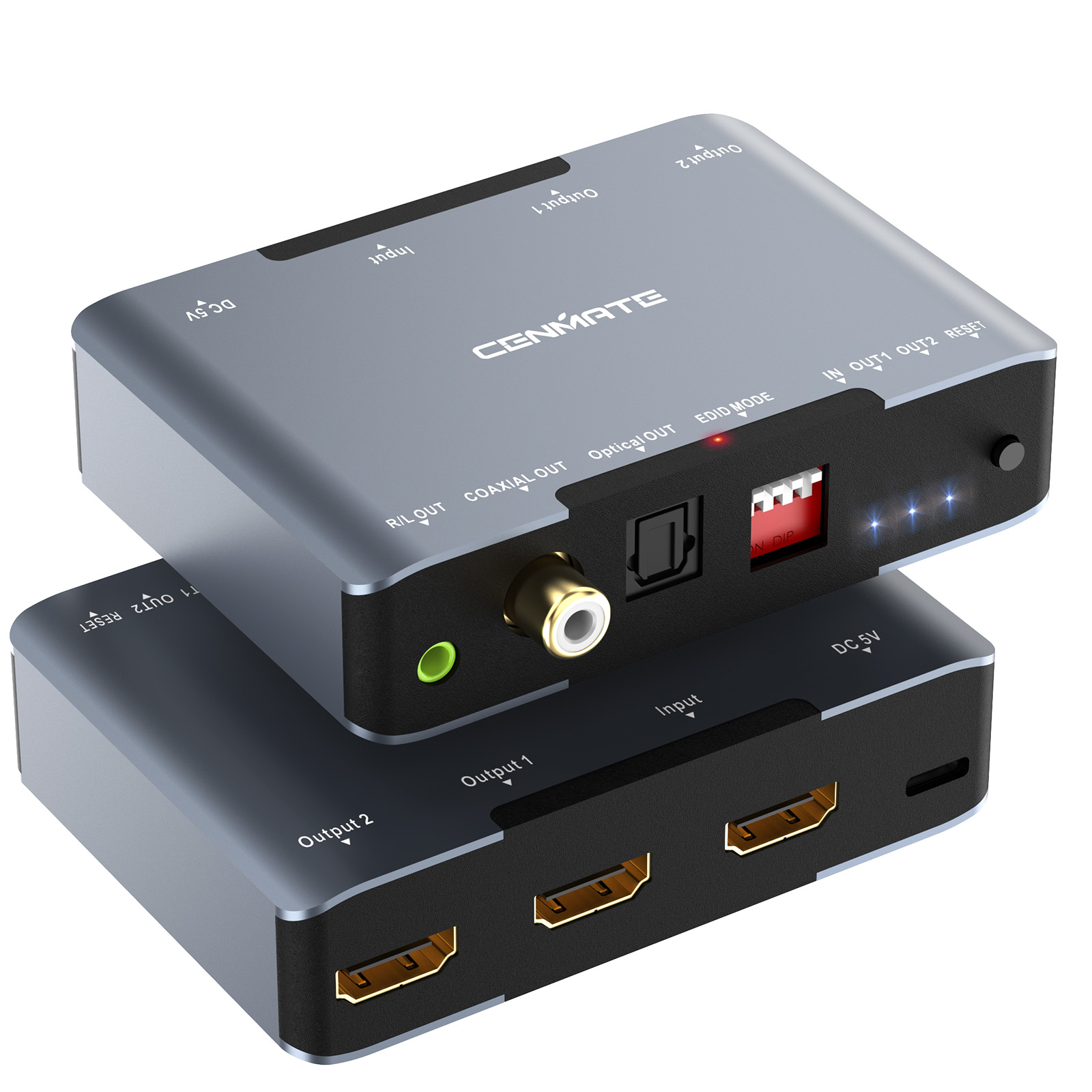 HDMI 2.1 8K@60Hz Splitter 1 in 2 out wit